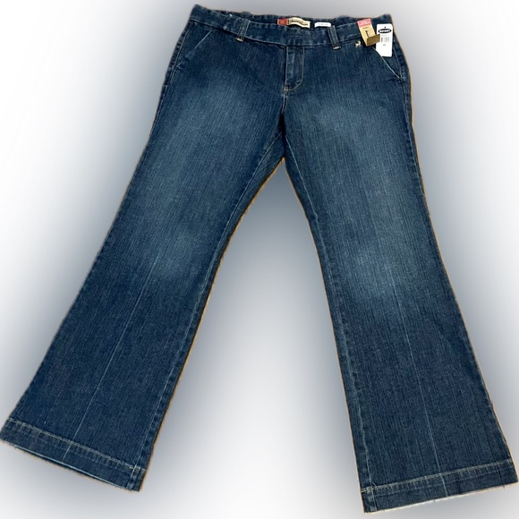 NWT Old Navy Trouser 2005 Ultra Low Waist Stretch Size 14 Flair Boho Hippie - Picture 2 of 12